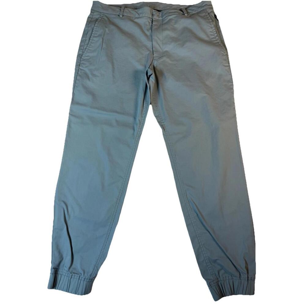 Kit and Ace Pants Mens Blue Tech Stretch Commute Joggers Elastic Cuff 34x29
